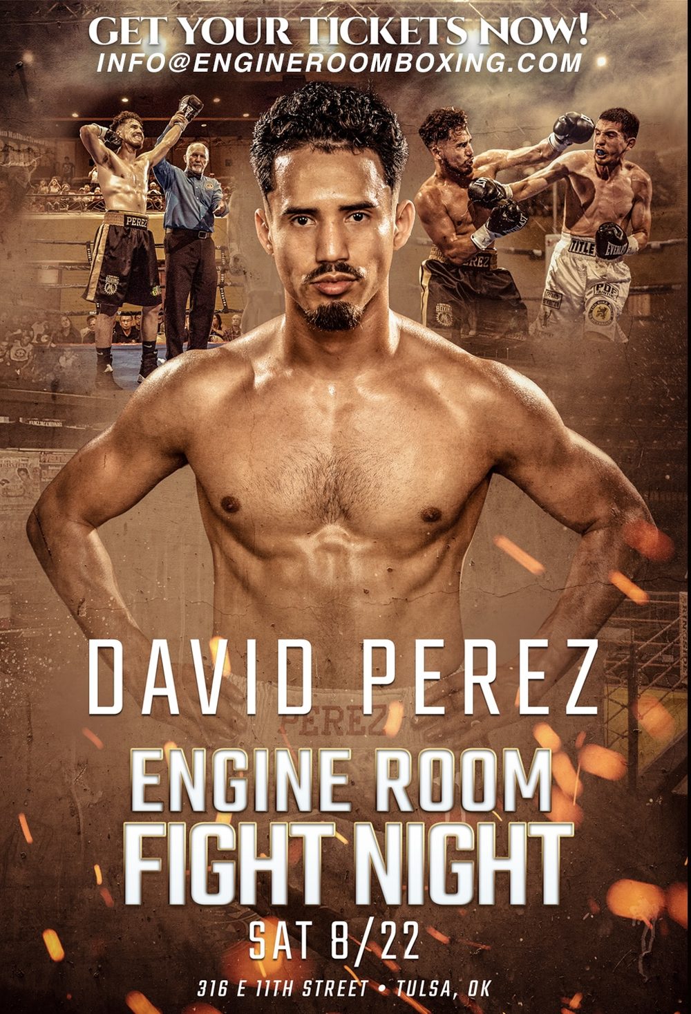 David Perez — Main Event, Engine Room Fight Night, Saturday August 22